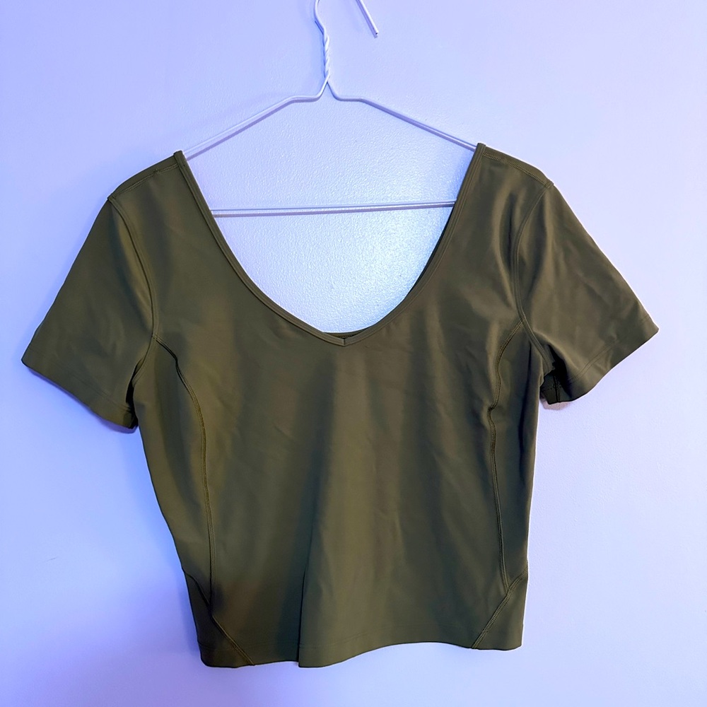 lululemon align olive green top size 8